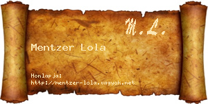 Mentzer Lola névjegykártya
